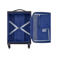 00225580100 Delsey BROCHANT 55 4W CAB TR,Чемодан,черного цвета,ПОЛИЭСТЕР, включая вулканизированное волокно